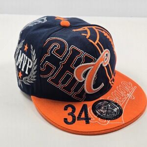 Chicago Snapback Hat Leader Of The Game Navy Orange Embroidered Flat Bill